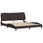 vidaXL Bettgestell mit LED Dunkelbraun 180x200 cm Stoff vidaXL Bettgestell mit LED Dunkelbraun 180x200 cm Stoff