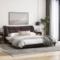 vidaXL Bettgestell mit LED Dunkelbraun 180x200 cm Stoff vidaXL Bettgestell mit LED Dunkelbraun 180x200 cm Stoff