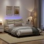 vidaXL Bettgestell mit LED Creme 140x200 cm Stoff vidaXL Bettgestell mit LED Creme 140x200 cm Stoff