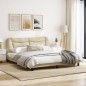 vidaXL Bettgestell mit LED Creme 180x200 cm Stoff vidaXL Bettgestell mit LED Creme 180x200 cm Stoff