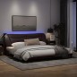 vidaXL Bettgestell mit LED Dunkelbraun 200x200 cm Stoff vidaXL Bettgestell mit LED Dunkelbraun 200x200 cm Stoff