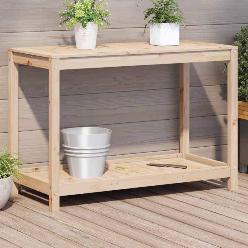 vidaXL Pflanztisch mit Ablage 108x50x75 cm Massivholz Kiefer vidaXL Pflanztisch mit Ablage 108x50x75 cm Massivholz Kiefer