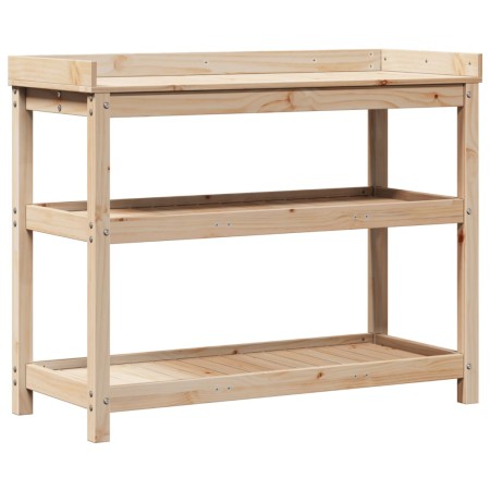 vidaXL Pflanztisch mit Ablagen 108x45x86,5 cm Massivholz Kiefer