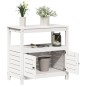 vidaXL Pflanztisch mit Ablagen Weiß 82,5x45x81 cm Massivholz Kiefer vidaXL Pflanztisch mit Ablagen Weiß 82,5x45x81 cm Massivholz Kiefer