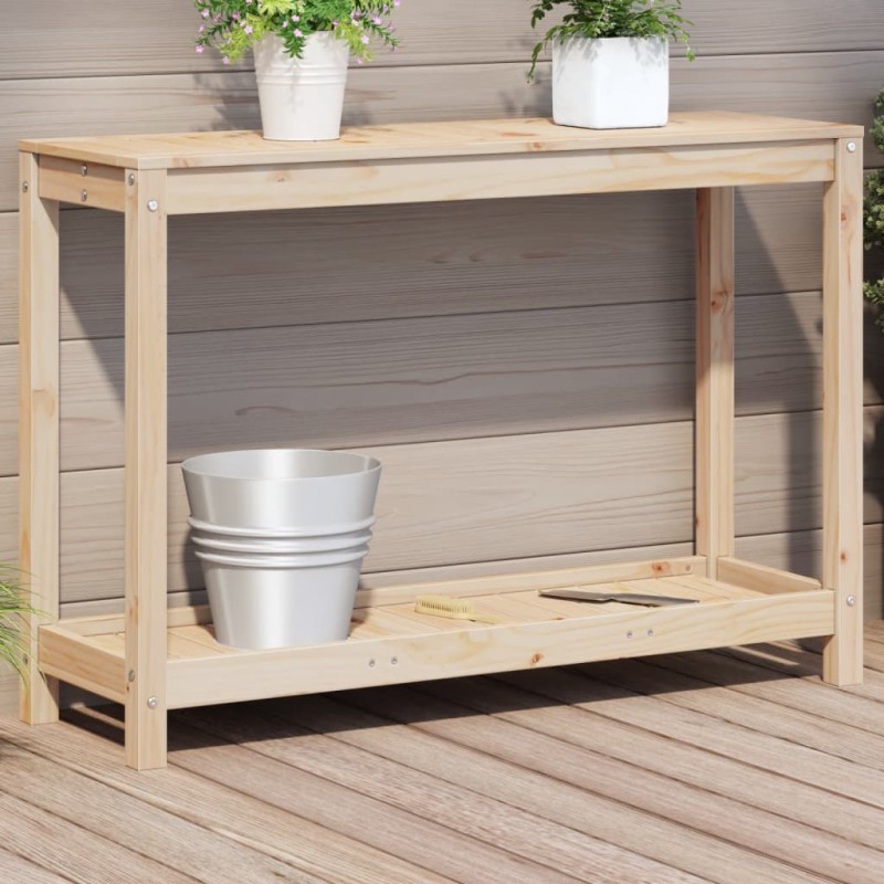 vidaXL Pflanztisch mit Ablage 108x35x75 cm Massivholz Kiefer vidaXL Pflanztisch mit Ablage 108x35x75 cm Massivholz Kiefer