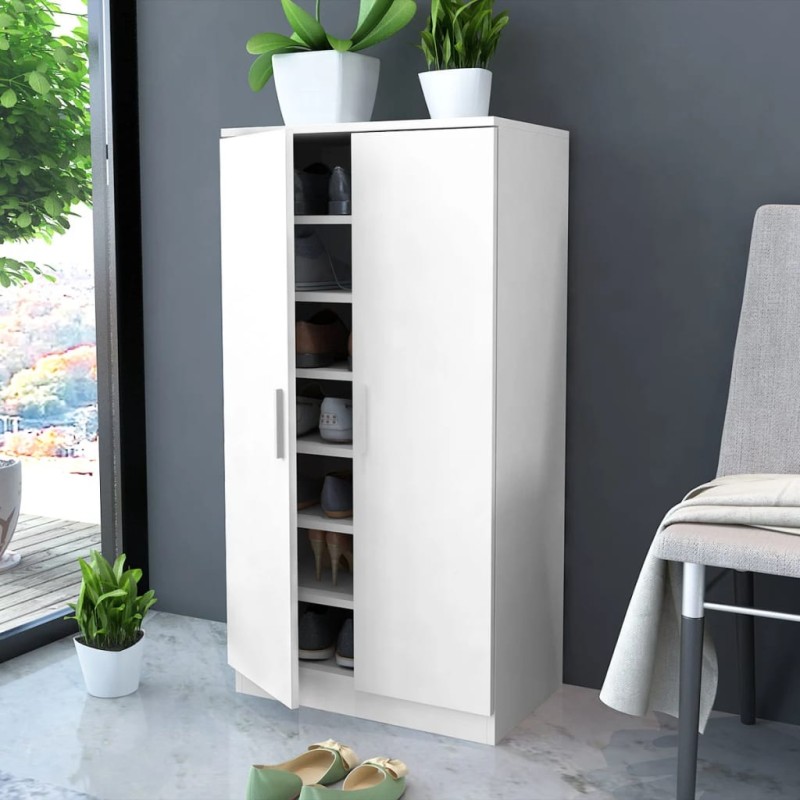 vidaXL Schuhschrank mit 7 Fächern Weiß vidaXL Schuhschrank mit 7 Fächern Weiß