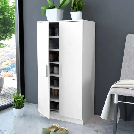 vidaXL Schuhschrank mit 7 Fächern Weiß