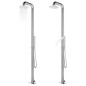 vidaXL Gartendusche mit Brauner Bodenplatte 230 cm Edelstahl vidaXL Gartendusche mit Brauner Bodenplatte 230 cm Edelstahl