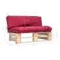 vidaXL Outdoor-Sofa Paletten mit Kissen in Rot Kiefernholz vidaXL Outdoor-Sofa Paletten mit Kissen in Rot Kiefernholz