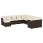 vidaXL 11-tlg. Garten-Sofagarnitur mit Kissen Braun Poly Rattan vidaXL 11-tlg. Garten-Sofagarnitur mit Kissen Braun Poly Rattan