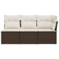 vidaXL Gartensofa mit Kissen 3-Sitzer Braun Poly Rattan vidaXL Gartensofa mit Kissen 3-Sitzer Braun Poly Rattan