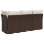 vidaXL Gartensofa mit Kissen 3-Sitzer Braun Poly Rattan vidaXL Gartensofa mit Kissen 3-Sitzer Braun Poly Rattan