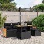 vidaXL 6-tlg. Garten-Sofagarnitur mit Kissen Schwarz Poly Rattan vidaXL 6-tlg. Garten-Sofagarnitur mit Kissen Schwarz Poly Rattan