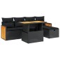 vidaXL 6-tlg. Garten-Sofagarnitur mit Kissen Schwarz Poly Rattan vidaXL 6-tlg. Garten-Sofagarnitur mit Kissen Schwarz Poly Rattan
