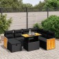 vidaXL 8-tlg. Garten-Sofagarnitur mit Kissen Schwarz Poly Rattan vidaXL 8-tlg. Garten-Sofagarnitur mit Kissen Schwarz Poly Rattan