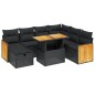 vidaXL 8-tlg. Garten-Sofagarnitur mit Kissen Schwarz Poly Rattan vidaXL 8-tlg. Garten-Sofagarnitur mit Kissen Schwarz Poly Rattan
