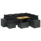 vidaXL 8-tlg. Garten-Sofagarnitur mit Kissen Schwarz Poly Rattan vidaXL 8-tlg. Garten-Sofagarnitur mit Kissen Schwarz Poly Rattan
