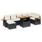 vidaXL 8-tlg. Garten-Sofagarnitur mit Kissen Schwarz Poly Rattan vidaXL 8-tlg. Garten-Sofagarnitur mit Kissen Schwarz Poly Rattan