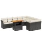 vidaXL 10-tlg. Garten-Sofagarnitur mit Kissen Schwarz Poly Rattan vidaXL 10-tlg. Garten-Sofagarnitur mit Kissen Schwarz Poly Rattan