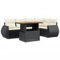 vidaXL 6-tlg. Garten-Sofagarnitur mit Kissen Schwarz Poly Rattan vidaXL 6-tlg. Garten-Sofagarnitur mit Kissen Schwarz Poly Rattan