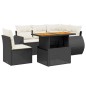 vidaXL 6-tlg. Garten-Sofagarnitur mit Kissen Schwarz Poly Rattan vidaXL 6-tlg. Garten-Sofagarnitur mit Kissen Schwarz Poly Rattan