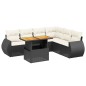 vidaXL 7-tlg. Garten-Sofagarnitur mit Kissen Schwarz Poly Rattan vidaXL 7-tlg. Garten-Sofagarnitur mit Kissen Schwarz Poly Rattan