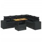 vidaXL 7-tlg. Garten-Sofagarnitur mit Kissen Schwarz Poly Rattan vidaXL 7-tlg. Garten-Sofagarnitur mit Kissen Schwarz Poly Rattan