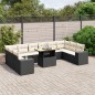 vidaXL 11-tlg. Garten-Sofagarnitur mit Kissen Schwarz Poly Rattan vidaXL 11-tlg. Garten-Sofagarnitur mit Kissen Schwarz Poly Rattan