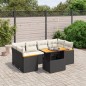 vidaXL 7-tlg. Garten-Sofagarnitur mit Kissen Schwarz Poly Rattan vidaXL 7-tlg. Garten-Sofagarnitur mit Kissen Schwarz Poly Rattan
