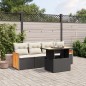 vidaXL 5-tlg. Garten-Sofagarnitur mit Kissen Schwarz Poly Rattan vidaXL 5-tlg. Garten-Sofagarnitur mit Kissen Schwarz Poly Rattan