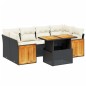 vidaXL 7-tlg. Garten-Sofagarnitur mit Kissen Schwarz Poly Rattan vidaXL 7-tlg. Garten-Sofagarnitur mit Kissen Schwarz Poly Rattan