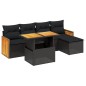 vidaXL 6-tlg. Garten-Sofagarnitur mit Kissen Schwarz Poly Rattan vidaXL 6-tlg. Garten-Sofagarnitur mit Kissen Schwarz Poly Rattan