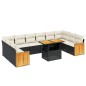 vidaXL 11-tlg. Garten-Sofagarnitur mit Kissen Schwarz Poly Rattan vidaXL 11-tlg. Garten-Sofagarnitur mit Kissen Schwarz Poly Rattan