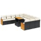 vidaXL 11-tlg. Garten-Sofagarnitur mit Kissen Schwarz Poly Rattan vidaXL 11-tlg. Garten-Sofagarnitur mit Kissen Schwarz Poly Rattan