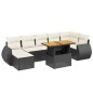 vidaXL 8-tlg. Garten-Sofagarnitur mit Kissen Schwarz Poly Rattan vidaXL 8-tlg. Garten-Sofagarnitur mit Kissen Schwarz Poly Rattan