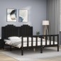 Massivholzbett mit Kopfteil Schwarz 160x200 cm Massivholzbett mit Kopfteil Schwarz 160x200 cm