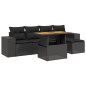 vidaXL 6-tlg. Garten-Sofagarnitur mit Kissen Schwarz Poly Rattan vidaXL 6-tlg. Garten-Sofagarnitur mit Kissen Schwarz Poly Rattan