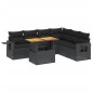 vidaXL 7-tlg. Garten-Sofagarnitur mit Kissen Schwarz Poly Rattan vidaXL 7-tlg. Garten-Sofagarnitur mit Kissen Schwarz Poly Rattan