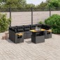 vidaXL 8-tlg. Garten-Sofagarnitur mit Kissen Schwarz Poly Rattan vidaXL 8-tlg. Garten-Sofagarnitur mit Kissen Schwarz Poly Rattan