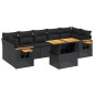 vidaXL 8-tlg. Garten-Sofagarnitur mit Kissen Schwarz Poly Rattan vidaXL 8-tlg. Garten-Sofagarnitur mit Kissen Schwarz Poly Rattan