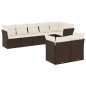vidaXL 8-tlg. Garten-Sofagarnitur mit Kissen Braun Poly Rattan vidaXL 8-tlg. Garten-Sofagarnitur mit Kissen Braun Poly Rattan