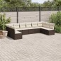 vidaXL 10-tlg. Garten-Sofagarnitur mit Kissen Braun Poly Rattan vidaXL 10-tlg. Garten-Sofagarnitur mit Kissen Braun Poly Rattan