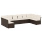 vidaXL 10-tlg. Garten-Sofagarnitur mit Kissen Braun Poly Rattan vidaXL 10-tlg. Garten-Sofagarnitur mit Kissen Braun Poly Rattan