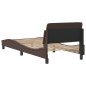 vidaXL Bettgestell mit Kopfteil Braun 90x190 cm Kunstleder vidaXL Bettgestell mit Kopfteil Braun 90x190 cm Kunstleder