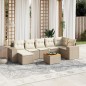 vidaXL 8-tlg. Garten-Sofagarnitur mit Kissen Beige Poly Rattan vidaXL 8-tlg. Garten-Sofagarnitur mit Kissen Beige Poly Rattan