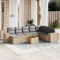 vidaXL 9-tlg. Garten-Sofagarnitur mit Kissen Beige Poly Rattan vidaXL 9-tlg. Garten-Sofagarnitur mit Kissen Beige Poly Rattan