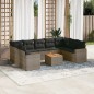 vidaXL 10-tlg. Garten-Sofagarnitur mit Kissen Grau Poly Rattan vidaXL 10-tlg. Garten-Sofagarnitur mit Kissen Grau Poly Rattan