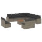 vidaXL 14-tlg. Garten-Sofagarnitur mit Kissen Grau Poly Rattan vidaXL 14-tlg. Garten-Sofagarnitur mit Kissen Grau Poly Rattan