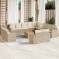 vidaXL 14-tlg. Garten-Sofagarnitur mit Kissen Beige Poly Rattan vidaXL 14-tlg. Garten-Sofagarnitur mit Kissen Beige Poly Rattan