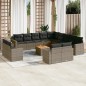 vidaXL 14-tlg. Garten-Sofagarnitur mit Kissen Grau Poly Rattan vidaXL 14-tlg. Garten-Sofagarnitur mit Kissen Grau Poly Rattan